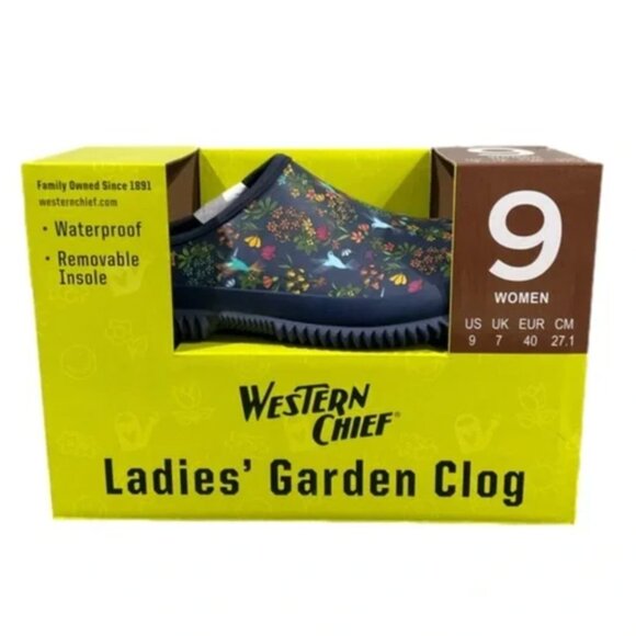 NEW! Western Chief Women's Garden Clog Waterproof Shoes Navy Size 9 NIB - Picture 2 of 6